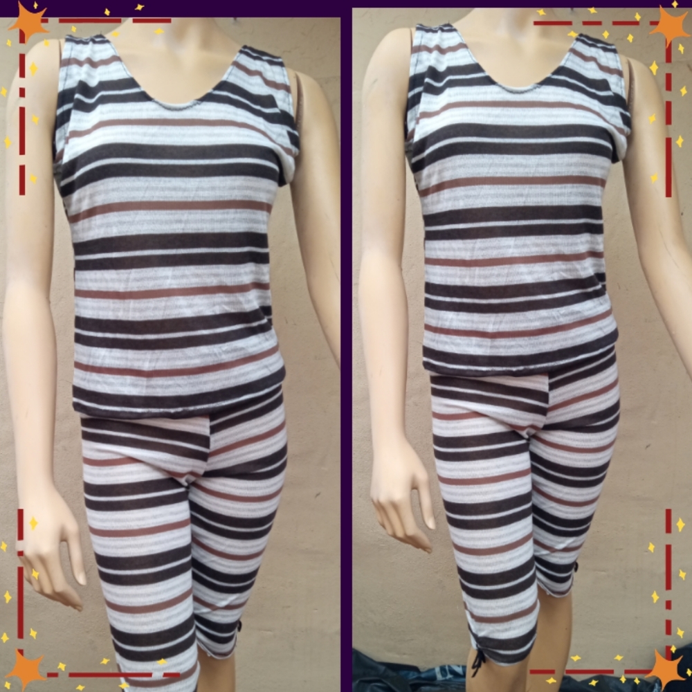 2 piece pants shorts leggings set ultra stretchy women's size medium